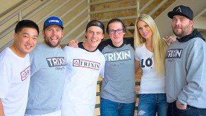 group wearing Trixin t-shirts